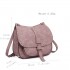 LT1727 - Miss Lulu Suede Effect Cross Body Saddle Bag Brown